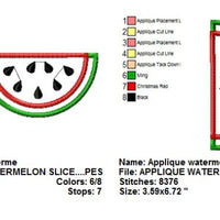 Applique Watermelon Slice Machine Embroidery Design - Embroidery Designs By AVI