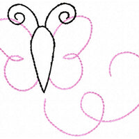 Butterfly Outline Lines Silhouette Machine Embroidery Design - Embroidery Designs By AVI