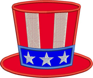 Applique Hat Fourth 4th of July Stars Stripes Machine Embroidery Design - Embroidery Designs By AVI
