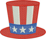 Hat Fourth 4th of July Stars Stripes Filled Machine Embroidery Design - Embroidery Designs By AVI