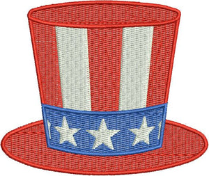 Hat Fourth 4th of July Stars Stripes Filled Machine Embroidery Design - Embroidery Designs By AVI