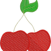 Cherries Cherry Fruit with fill Machine Embroidery Design - Embroidery Designs By AVI