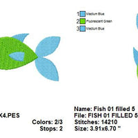 Simple Fish Machine Embroidery Design - Embroidery Designs By AVI