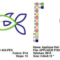 Applique Fish Machine Embroidery Design - Embroidery Designs By AVI