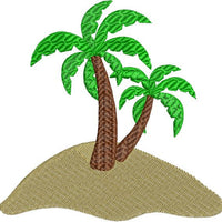 Palm Trees on Sand Beach with fill Machine Embroidery Design - Embroidery Designs By AVI