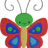 Cute Colorful Butterfly with fill Machine Embroidery Design - Embroidery Designs By AVI