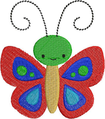 Cute Colorful Butterfly with fill Machine Embroidery Design - Embroidery Designs By AVI