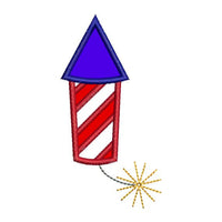 Firecracker Applique Fireworks Fourth 4th of July Machine Embroidery Design - Embroidery Designs By AVI