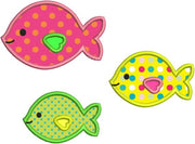 Cute Applique Fish Group Machine Embroidery Design - Embroidery Designs By AVI