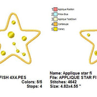 Star Fish Starfish Applique Machine Embroidery Design - Embroidery Designs By AVI
