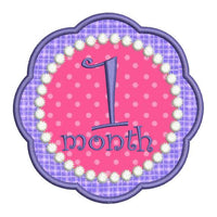Applique Baby Girl Months Monthly Bodysuit Age Numbers Fonts Machine Embroidery Design Set - Embroidery Designs By AVI