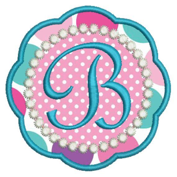 Applique Girly Monogram Fonts Machine Embroidery Design Set - Embroidery Designs By AVI