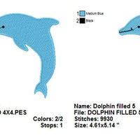Dolphin Fish Machine Embroidery Design - Embroidery Designs By AVI