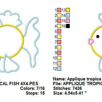 Tropical Fish Applique Machine Embroidery Design - Embroidery Designs By AVI