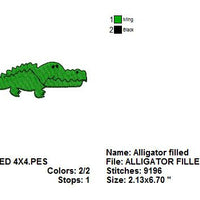 Alligator Crocodile Machine Embroidery Design - Embroidery Designs By AVI