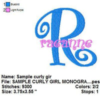Boingo Curly Girl Machine Embroidery Monogram Fonts Design Set - Embroidery Designs By AVI