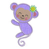 Applique Monkey Girl Zoo Jungle Machine Embroidery Design - Embroidery Designs By AVI
