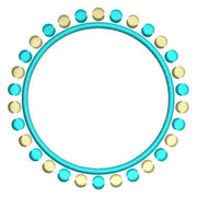 Circle of Dots Frame Monogram Font Machine Embroidery Design - Embroidery Designs By AVI