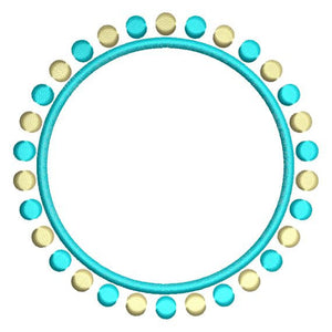 Circle of Dots Frame Monogram Font Machine Embroidery Design - Embroidery Designs By AVI
