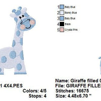 Giraffe Zoo Jungle Machine Embroidery Design - Embroidery Designs By AVI