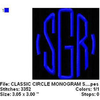 Classic Circle Machine Embroidery Monogram Fonts Designs Set - Embroidery Designs By AVI