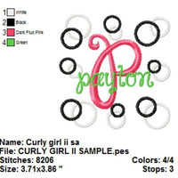 Curly Girl Circles and Rings Machine Embroidery Monogram Fonts Designs Set - Embroidery Designs By AVI
