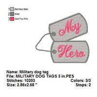 Military Hero Dog Tags Machine Embroidery Design - Embroidery Designs By AVI