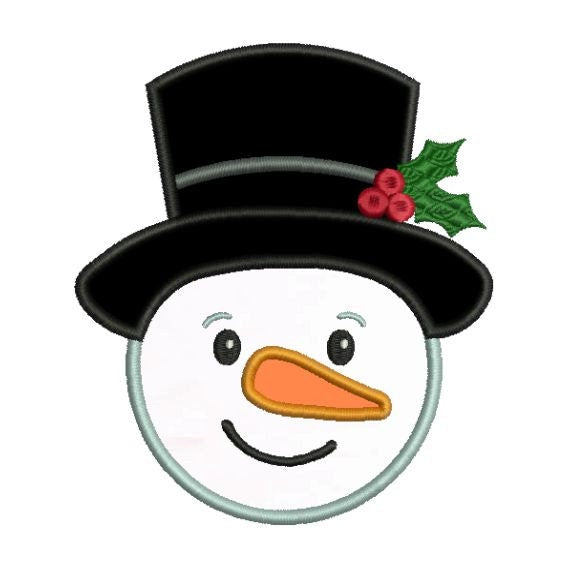Applique Frosty Snowman Snow Man Christmas Machine Embroidery Designs 4x4 & 5x7 Instant Download Sale