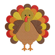 Cute Turkey Thanksgiving Fall Machine Embroidery Design - Embroidery Designs By AVI