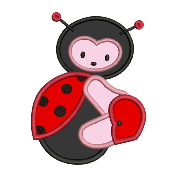 Ladybug Lady Bug Baby Girl Applique Machine Embroidery Design - Embroidery Designs By AVI