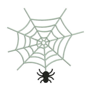 Spider on Web Halloween Machine Embroidery Design - Embroidery Designs By AVI