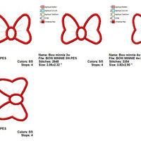 Applique Minnie Mouse Bow Machine Embroidery Design 4 Sizes - Embroidery Designs By AVI