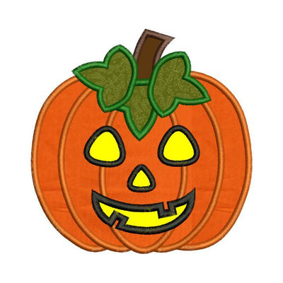 Applique Jack O Lantern Pumpkin Halloween Embroidery Design - Embroidery Designs By AVI