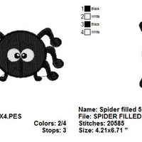 Cute Spider Halloween Machine Embroidery Design - Embroidery Designs By AVI