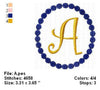 Oval Dots Curlz Single 1 Inital Letter Applique Embroidery Monogram Font Design Set - Embroidery Designs By AVI