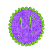 Oval Dots Curlz Single 1 Inital Letter Applique Embroidery Monogram Font Design Set - Embroidery Designs By AVI