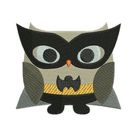 Owl Superhero Batman Halloween Machine Embroidery Design - Embroidery Designs By AVI