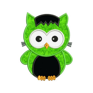 Applique Halloween Owl Frankenstein Machine Embroidery Design - Embroidery Designs By AVI