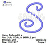 Curly Girl Satin Machine Embroidery Monogram Fonts Designs Set - Embroidery Designs By AVI