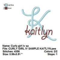 Curly Girl IV Satin Machine Embroidery Monogram Fonts Designs Set - Embroidery Designs By AVI