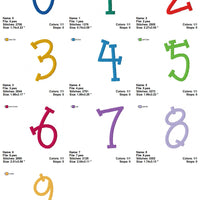 Quirky Birthday Numbers Machine Embroidery Design Font Set - Embroidery Designs By AVI