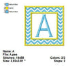 Chevron Square Single 1 Inital Letter Monogram Fonts Machine Embroidery Design Set - Embroidery Designs By AVI