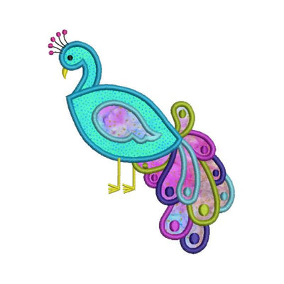 Peacock II Bird Applique Machine Embroidery Design - Embroidery Designs By AVI