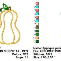 Tall Applique Pumpkin Fall Autumn Halloween Embroidery Design - Embroidery Designs By AVI