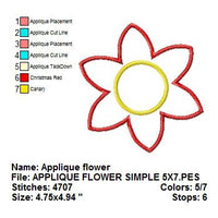 Simple Flower Applique Machine Embroidery Design - Embroidery Designs By AVI