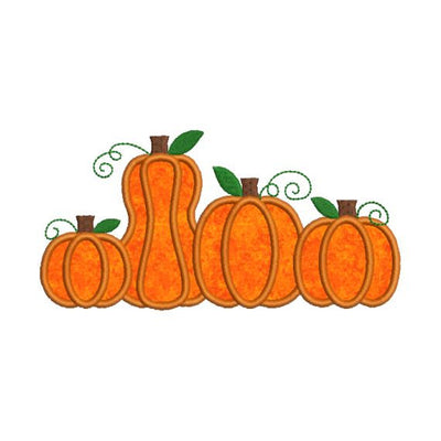Pumpkin Patch Group Fall Autumn Thanksgiving Halloween Applique Machine Embroidery Design - Embroidery Designs By AVI