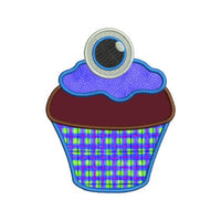 Cupcake Birthday Halloween Monster Eyeball Applique Machine Embroidery Design - Embroidery Designs By AVI
