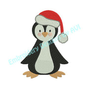 Christmas Penguin II Machine Embroidery Design - Embroidery Designs By AVI