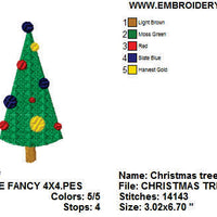 Christmas Tree I Fancy Fill Machine Embroidery Design - Embroidery Designs By AVI