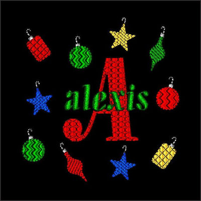Christmas Ornaments Machine Embroidery Monogram Font Design Set - Embroidery Designs By AVI